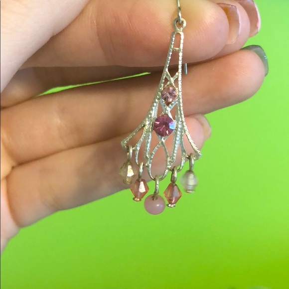 Pink Chandelier Earrings - Picture 2 of 2